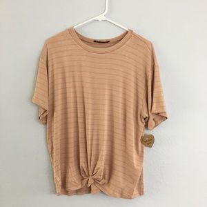 West Coast Love Striped Knotted Tee Large